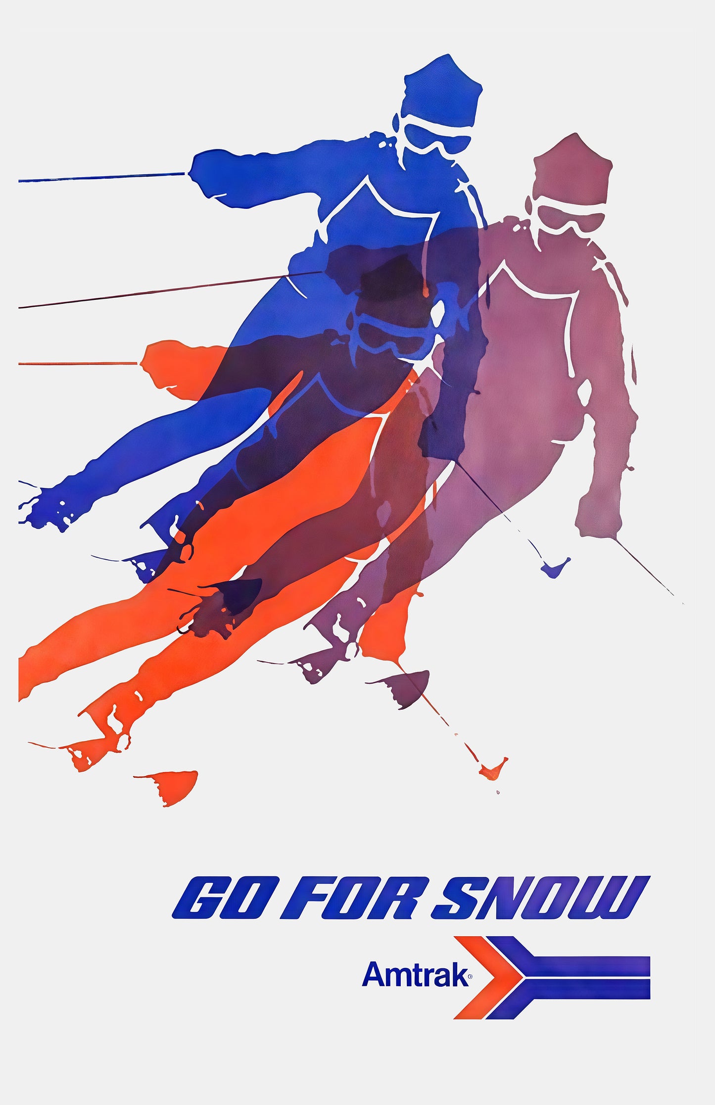Amtrak “Go For Snow” Vintage Ski Poster
