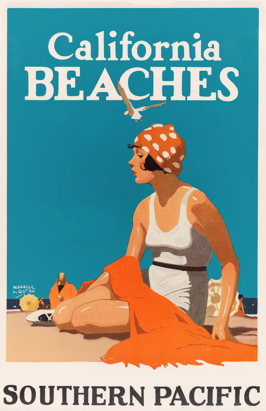 California Beaches – Southern Pacific Vintage Travel Poster by Maurice Logan