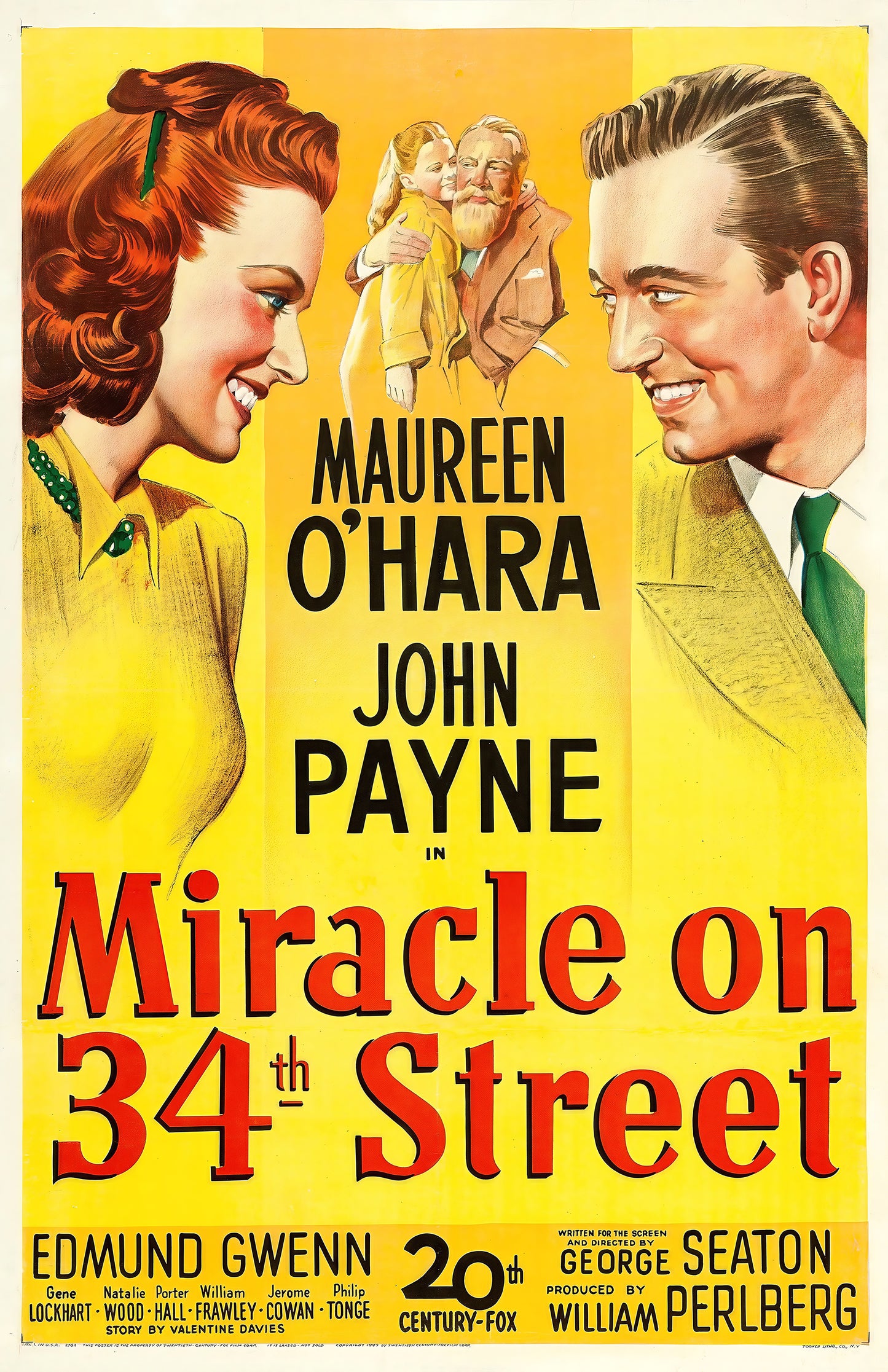 Miracle on 34th Street Vintage Movie Poster • Classic 1947 Christmas Film Print • Retro Holiday Wall Art