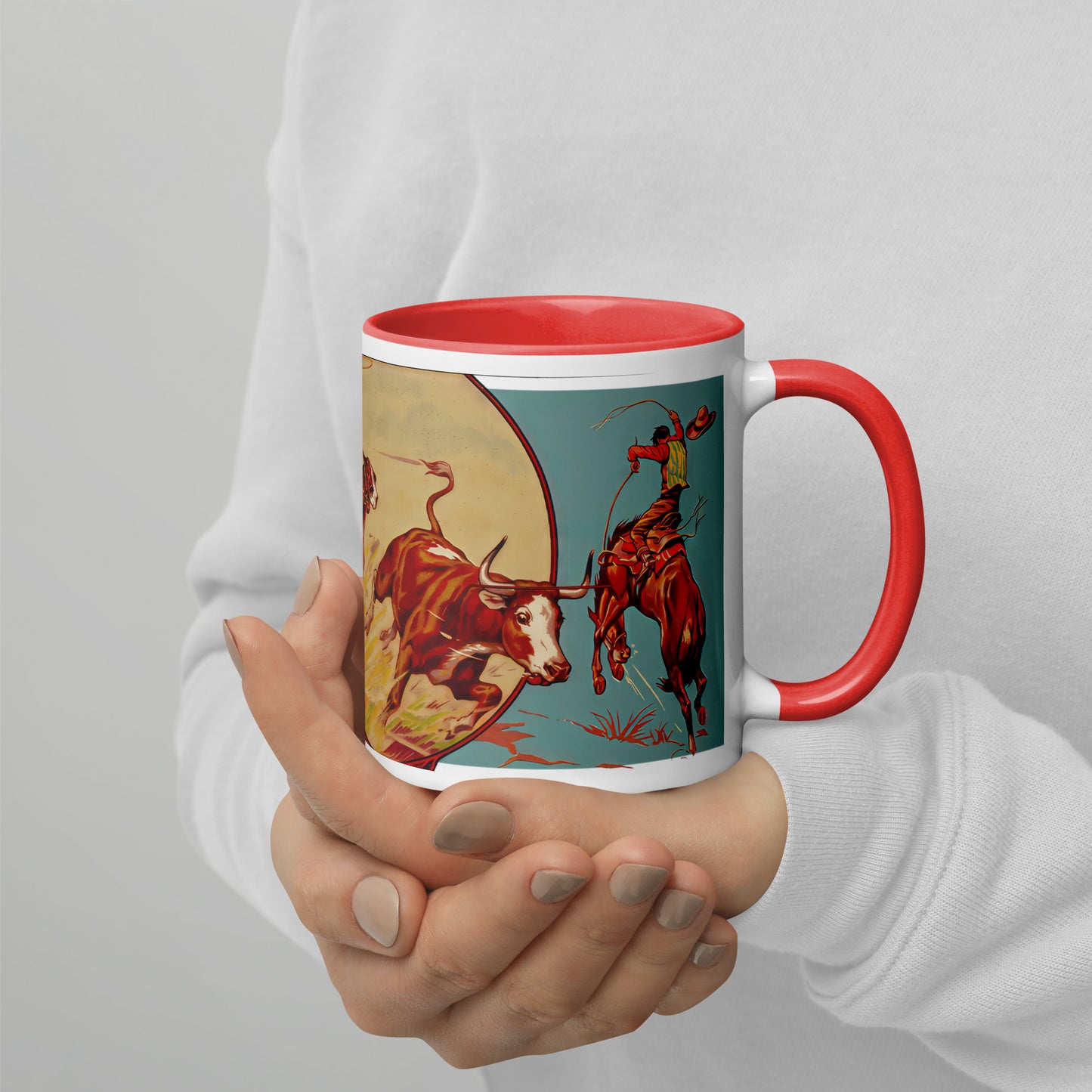 Vintage Rodeo Porcelain Mug – Red Horse Hurley Ranch Western Cowboy Coffee Cup 11oz