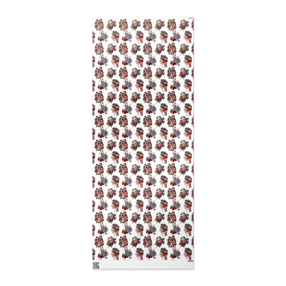 Vintage Santa Claus Wrapping Paper – Retro Christmas Illustration Pattern