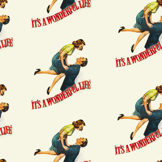 “It’s a Wonderful Life” Vintage Wrapping Paper – Classic Christmas Movie Gift Wrap, Retro Holiday Pattern