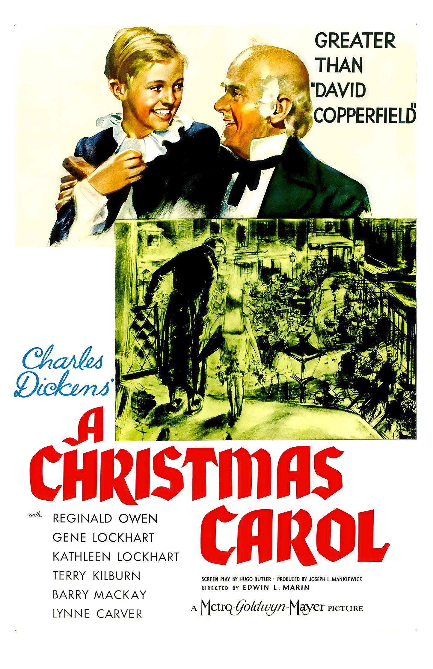 A Christmas Carol Vintage Movie Poster • Classic 1938 Holiday Film Print • Charles Dickens Wall Art