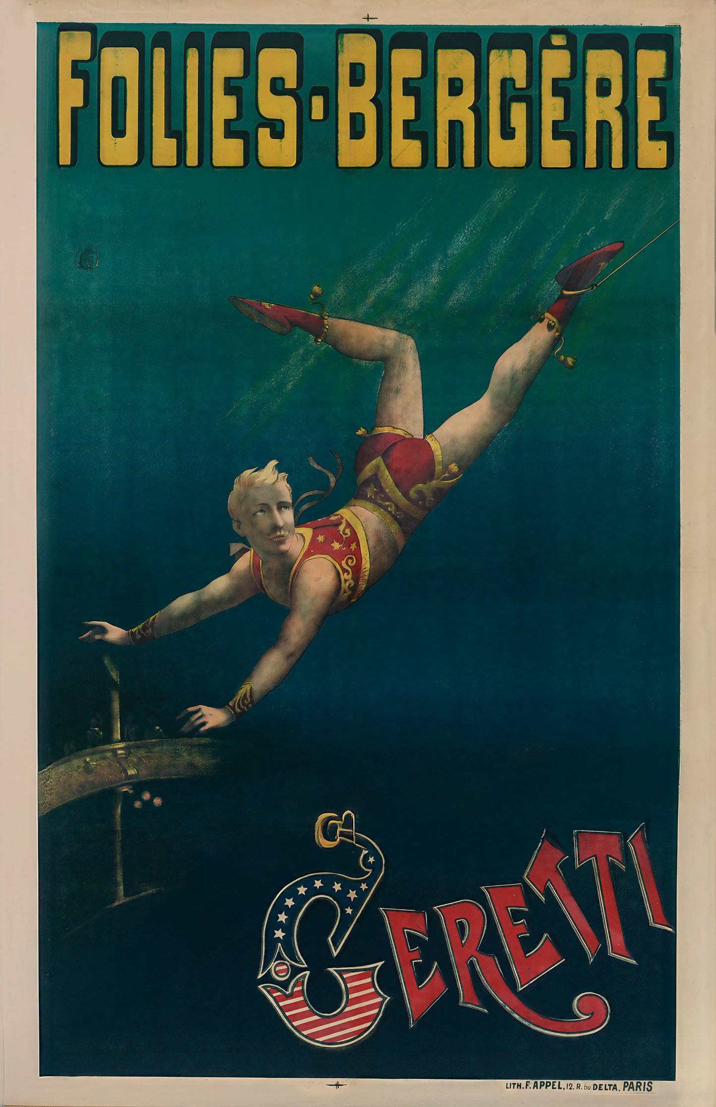 Folies-Bergère Ceretti Vintage Circus Poster – Acrobatic Aerialist Art Print