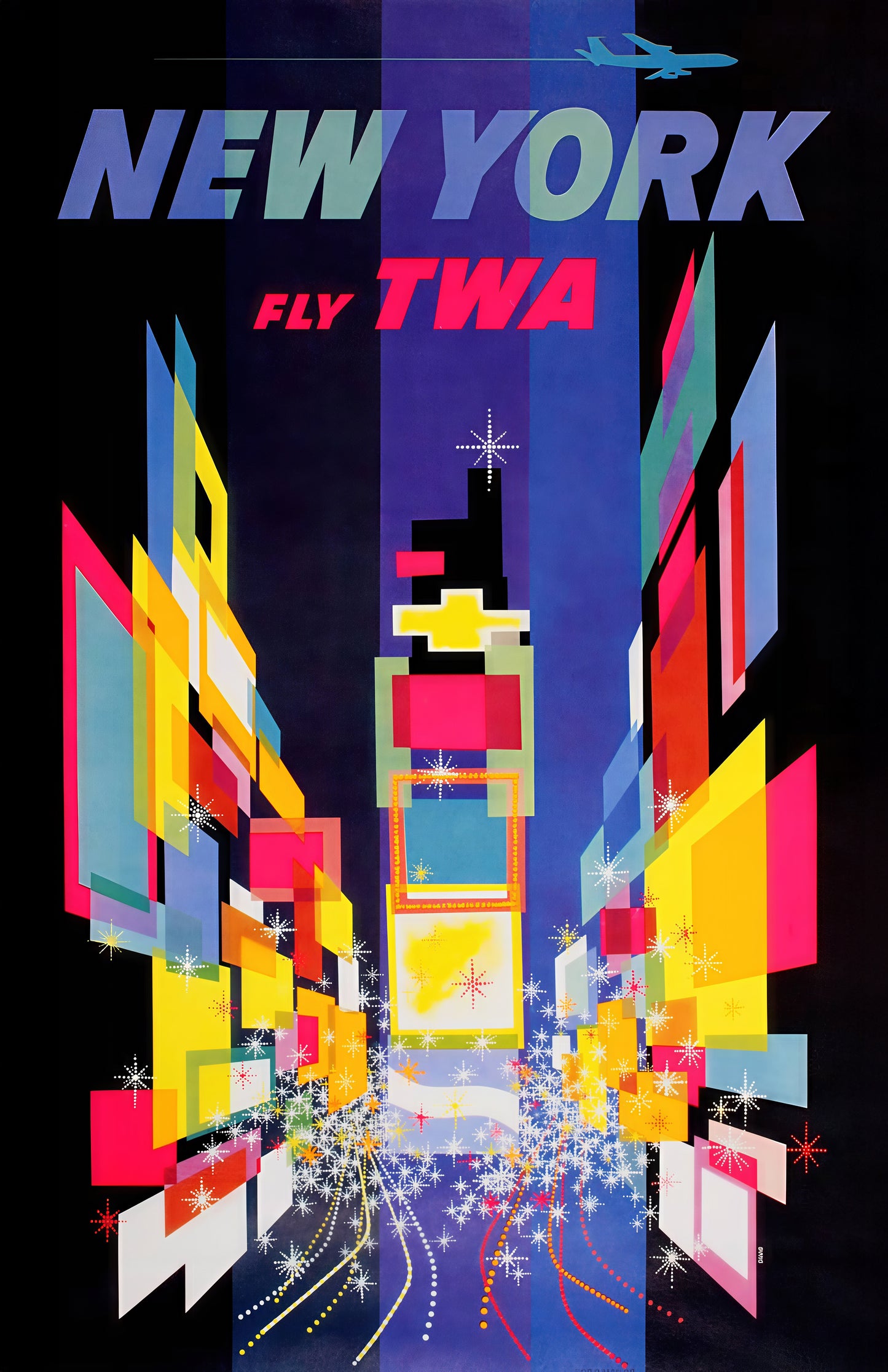 New York – Fly TWA Vintage Travel Poster