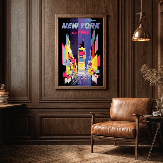 New York – Fly TWA Vintage Travel Poster