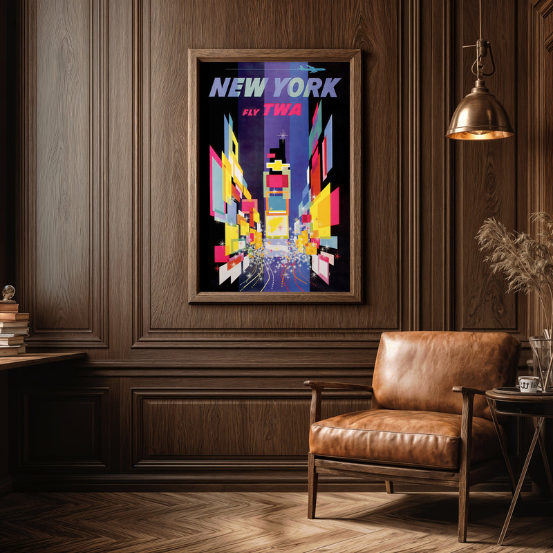 New York – Fly TWA Vintage Travel Poster