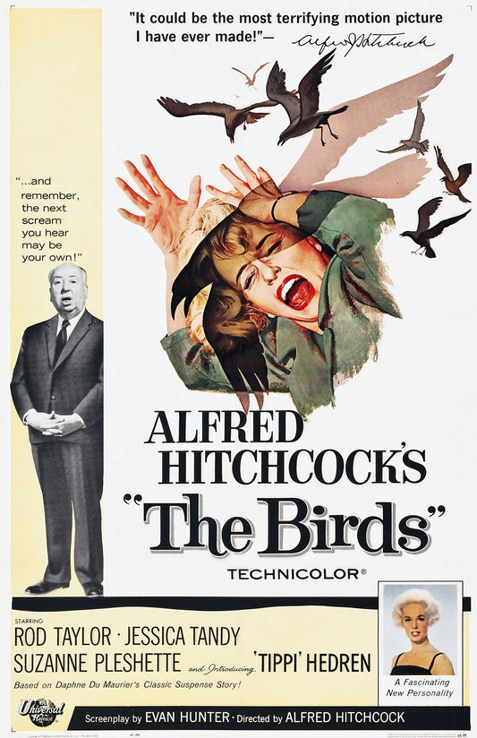 The Birds Vintage Movie Poster • Alfred Hitchcock 1963 Film Art Print • Classic Horror Wall Decor • Retro Hollywood Poster
