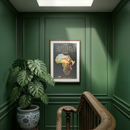 Africa by Clipper – Vintage Pan American World Airways Travel Poster Print