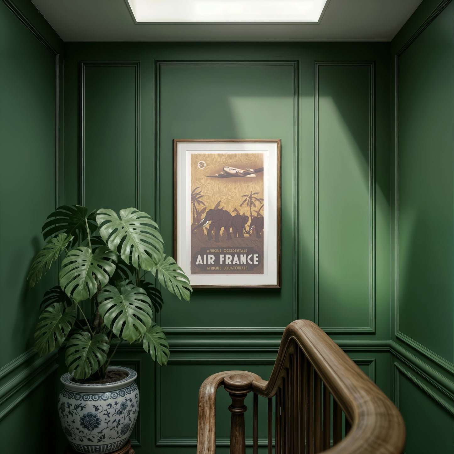 Afrique Occidentale & Équatoriale – Vintage Air France Elephant Travel Poster Print