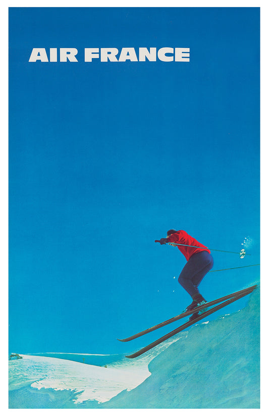 Air France Vintage Ski Poster – Retro Alpine Travel Print (1960s Style)