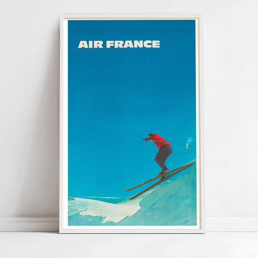 Air France Vintage Ski Poster – Retro Alpine Travel Print (1960s Style)