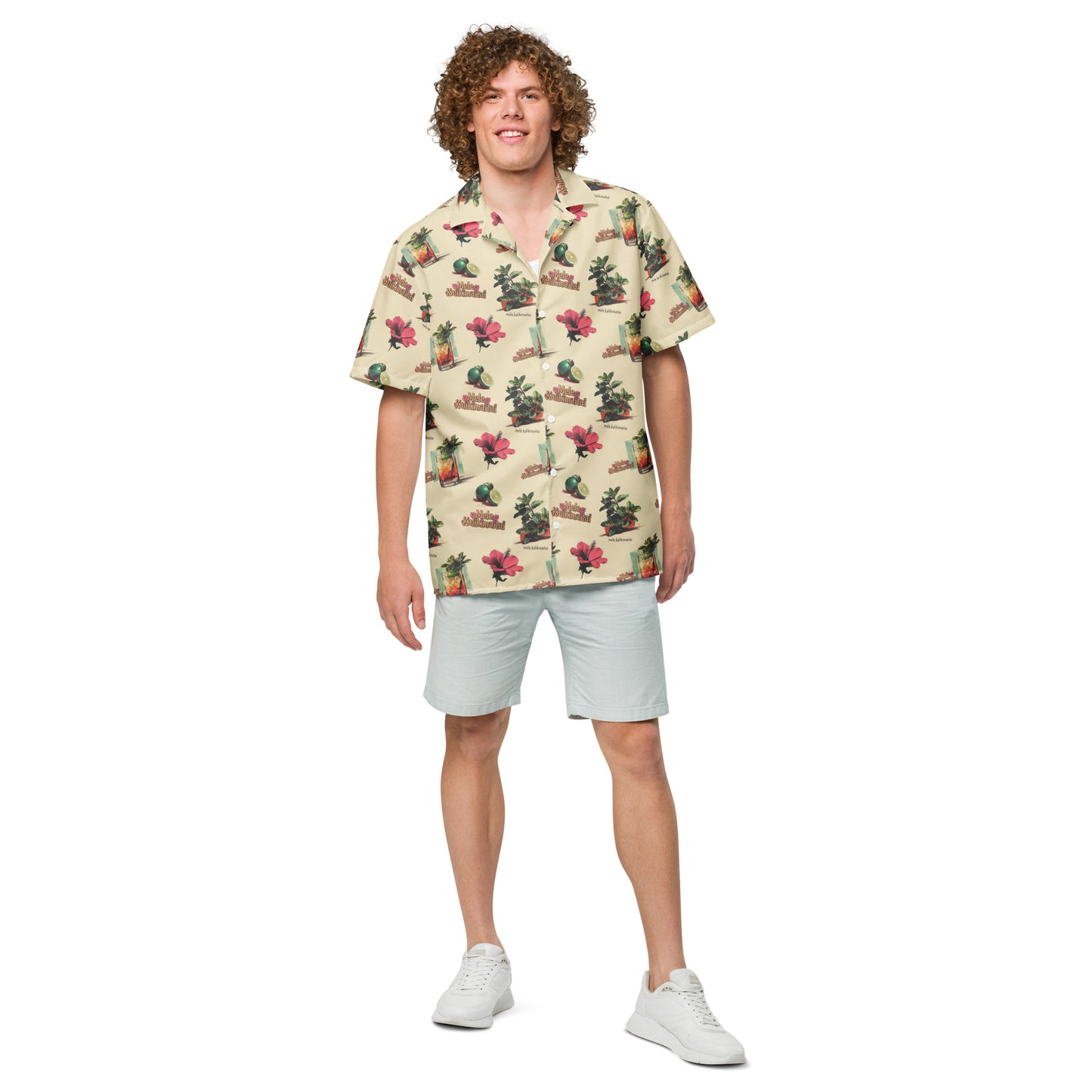 Mele Kalikimaitai Tropical Cocktail Button-Down Shirt – All Over Print Island Holiday Aloha Top
