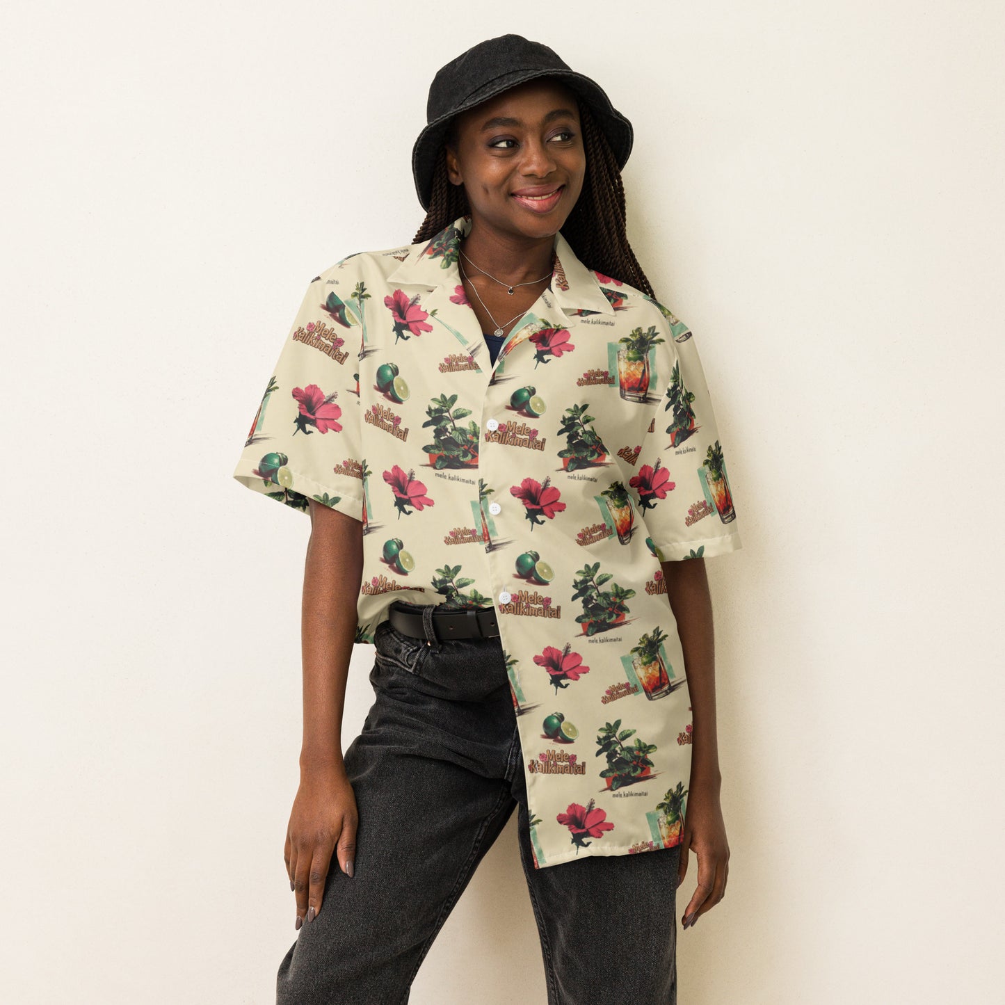 Mele Kalikimaitai Tropical Cocktail Button-Down Shirt – All Over Print Island Holiday Aloha Top