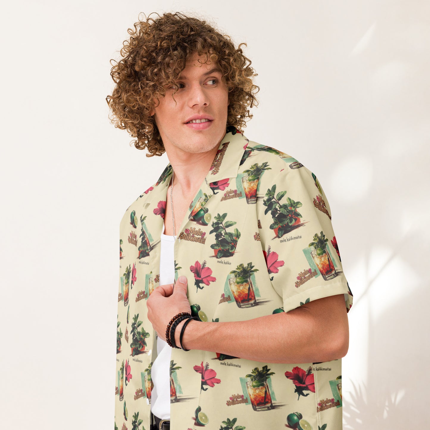 Mele Kalikimaitai Tropical Cocktail Button-Down Shirt – All Over Print Island Holiday Aloha Top