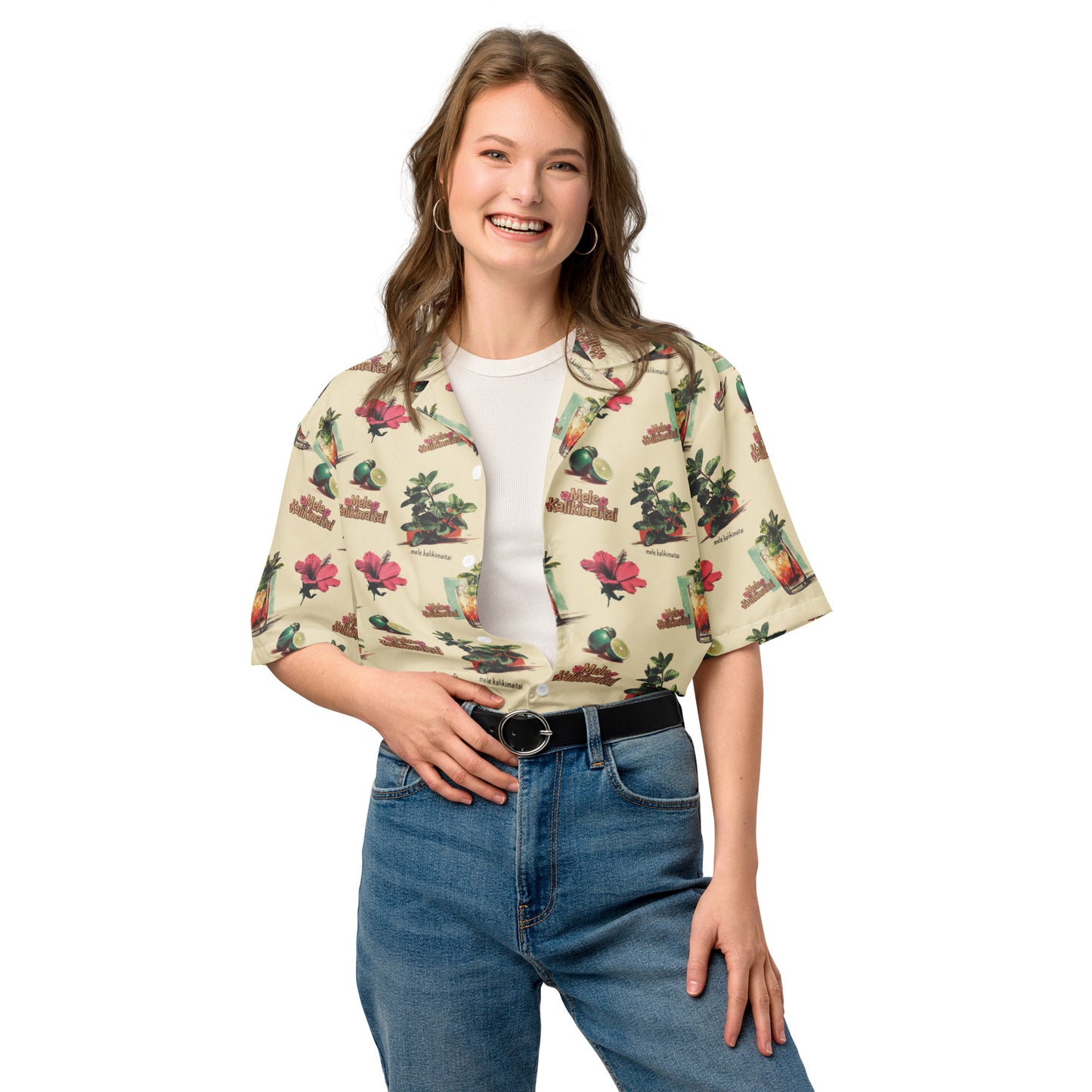 Mele Kalikimaitai Tropical Cocktail Button-Down Shirt – All Over Print Island Holiday Aloha Top