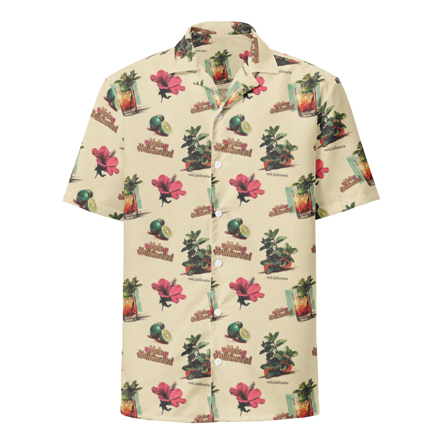 Mele Kalikimaitai Tropical Cocktail Button-Down Shirt – All Over Print Island Holiday Aloha Top