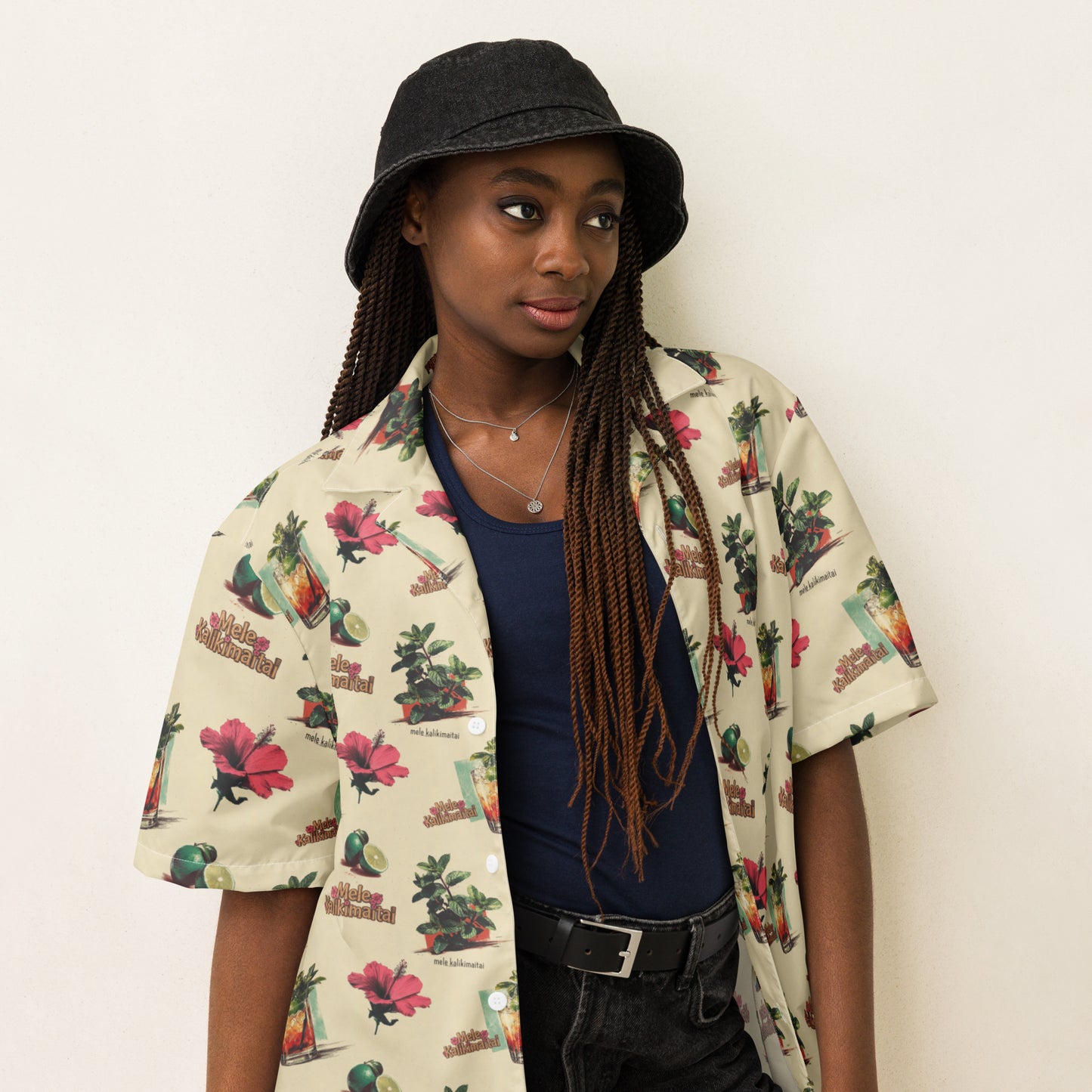 Mele Kalikimaitai Tropical Cocktail Button-Down Shirt – All Over Print Island Holiday Aloha Top