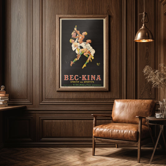 Bec-Kina Vintage Poster – Apéritif des Sportifs French Advertising Art Print