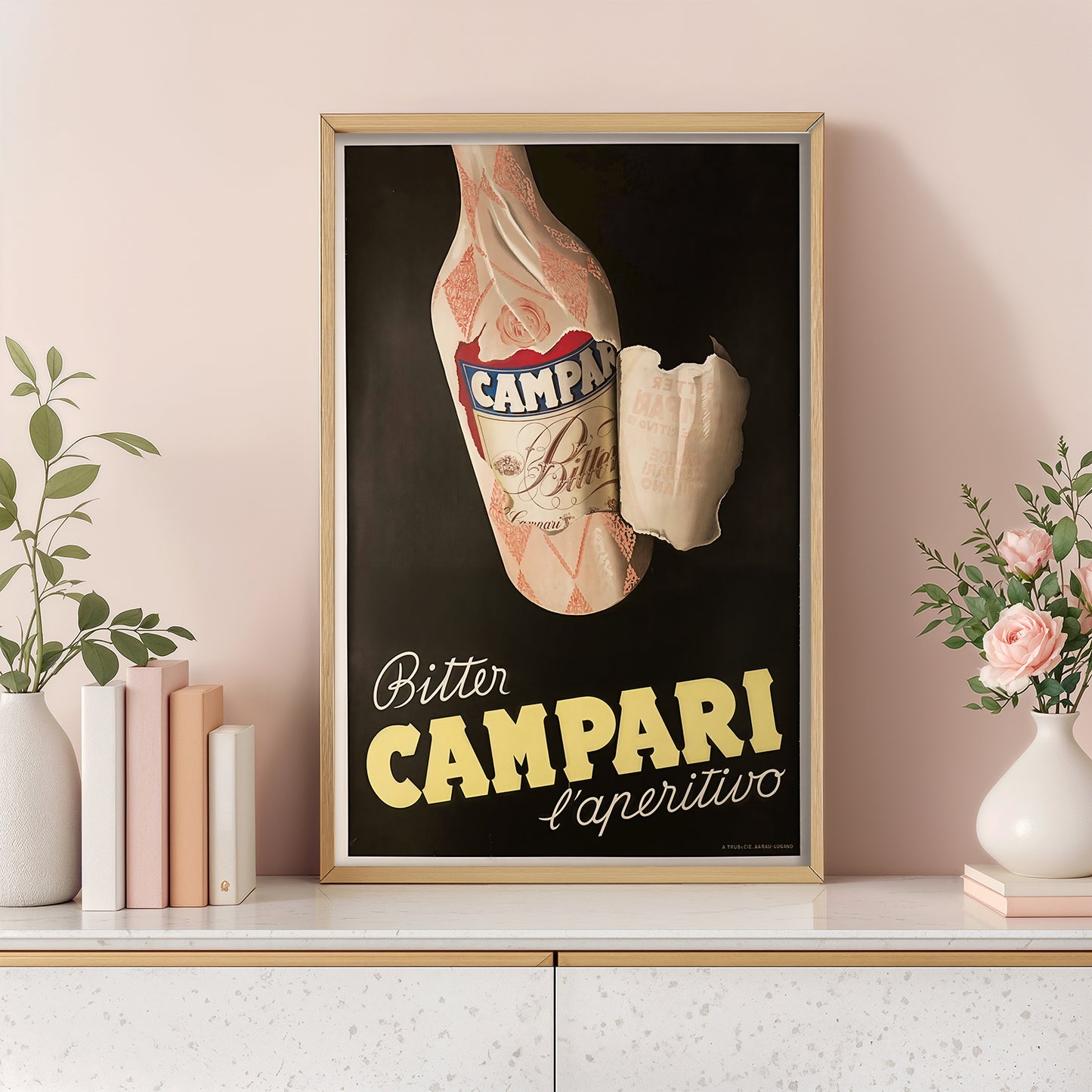 Bitter Campari Vintage Italian Poster – Classic Aperitivo Liquor Advertising Art