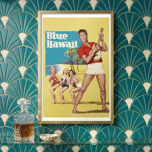 Elvis Presley – Blue Hawaii Classic Vintage Movie Poster (Bold Yellow Edition)