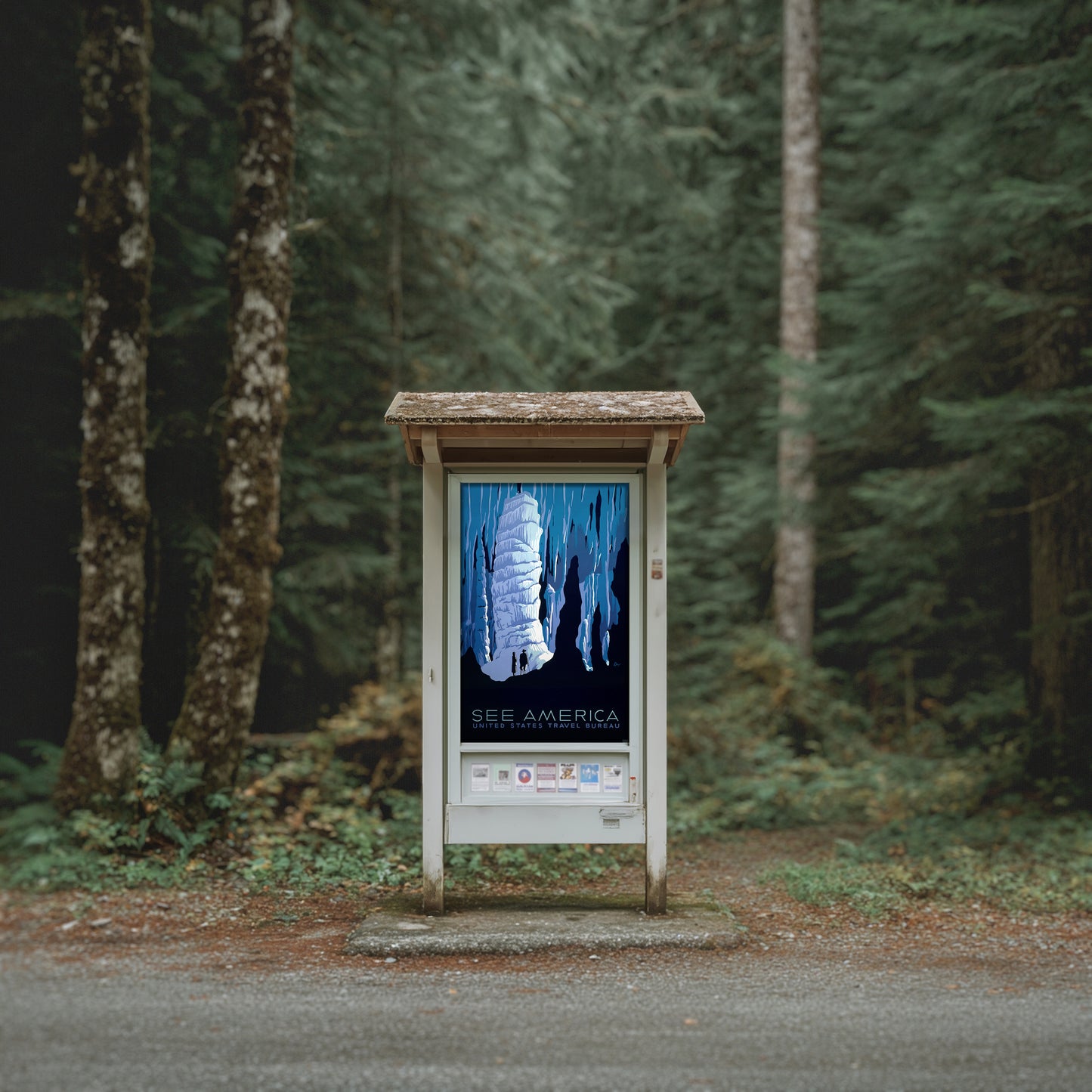 See America WPA Cave Poster • Vintage National Parks Travel Art • Retro WPA Print