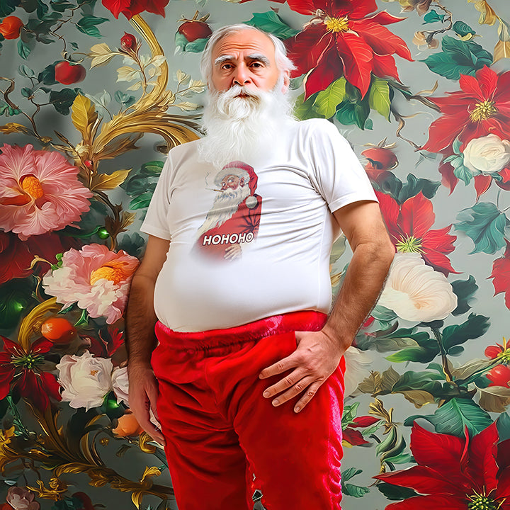 Ho Ho Ho Santa T-Shirt • Retro Christmas Graphic Tee • Funny Vintage Holiday Shirt
