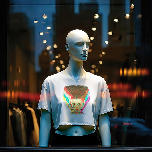 Bride of Frankenstein Crop Top • Vintage Horror Pop Art Shirt for Women • Retro Monster Graphic Tee • Gothic Movie Fashion Gift