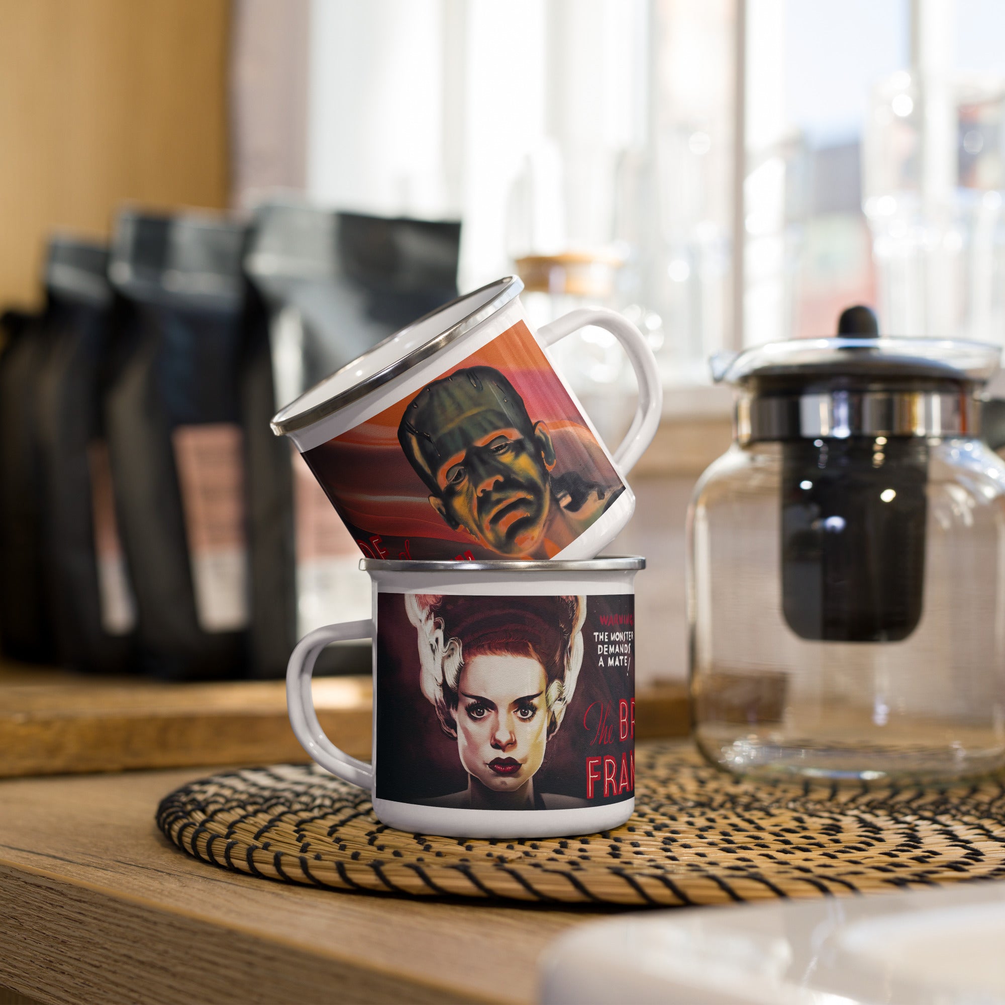 Bride of Frankenstein Enamel Mug – Halftone Attic