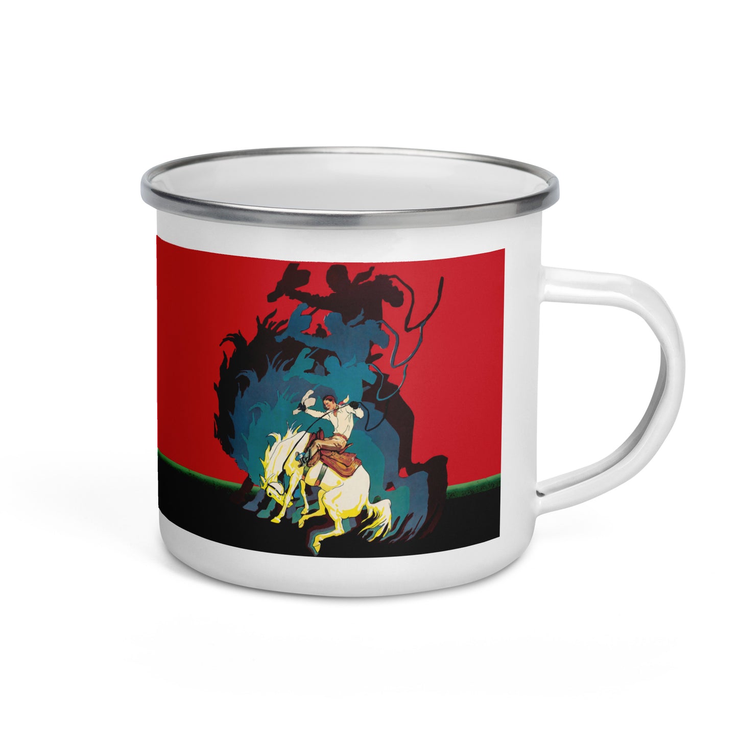 King of the Rodeo Enamel Mug – Vintage Western Cowboy Camp Coffee Cup