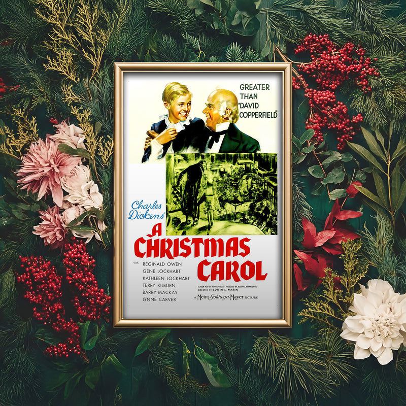A Christmas Carol Vintage Movie Poster • Classic 1938 Holiday Film Print • Charles Dickens Wall Art