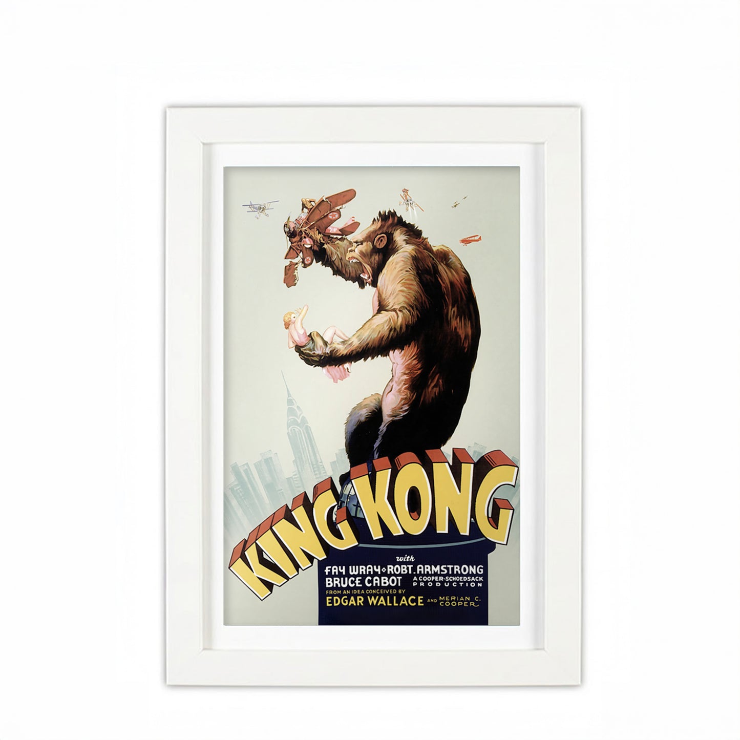 FRAMED-Vintage King Kong Poster • Classic Monster Movie Print • Retro 1933 Film Wall Art • Vintage 1930s Horror Wall Art • Retro Wall Art Gift (Copy)