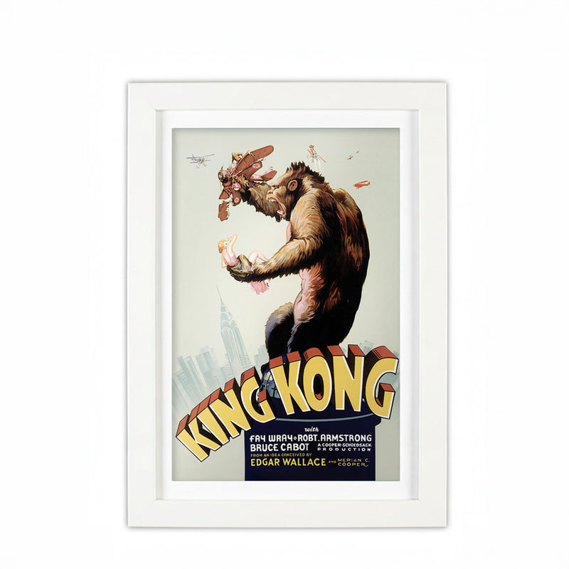 FRAMED-Vintage King Kong Poster • Classic Monster Movie Print • Retro 1933 Film Wall Art • Vintage 1930s Horror Wall Art • Retro Wall Art Gift (Copy)