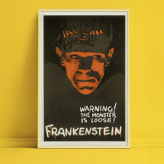 Vintage Frankenstein Movie Poster, Classic Horror Art Print