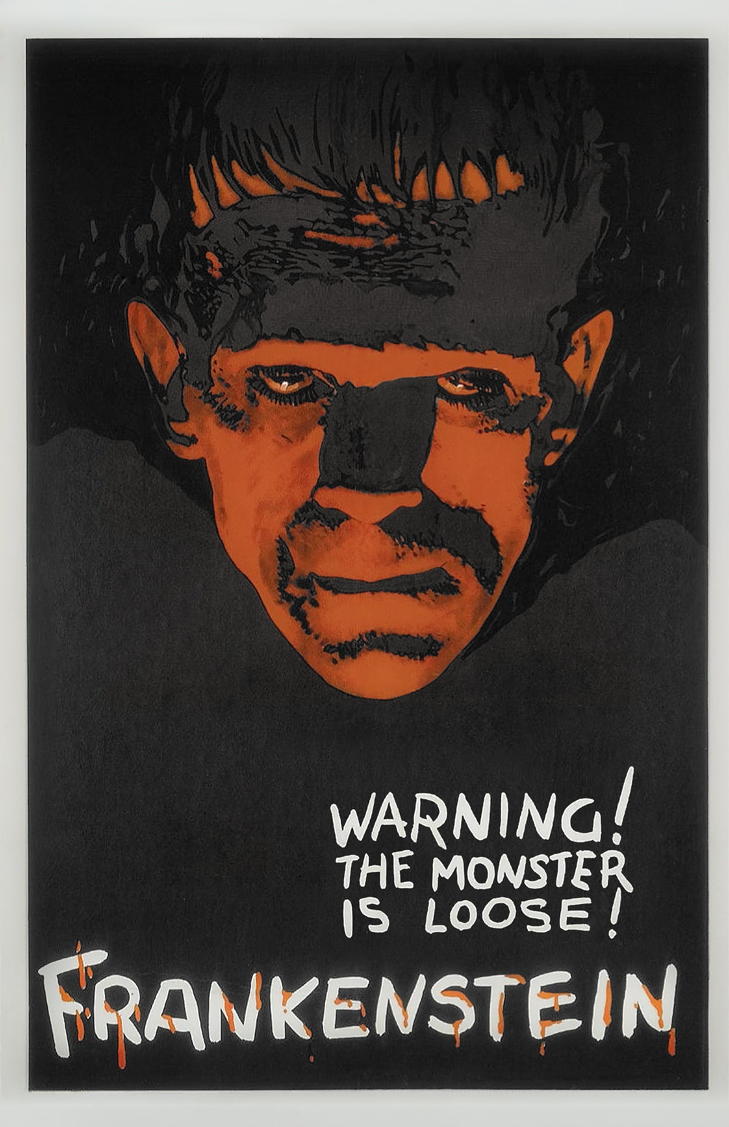 Vintage Frankenstein Movie Poster, Classic Horror Art Print