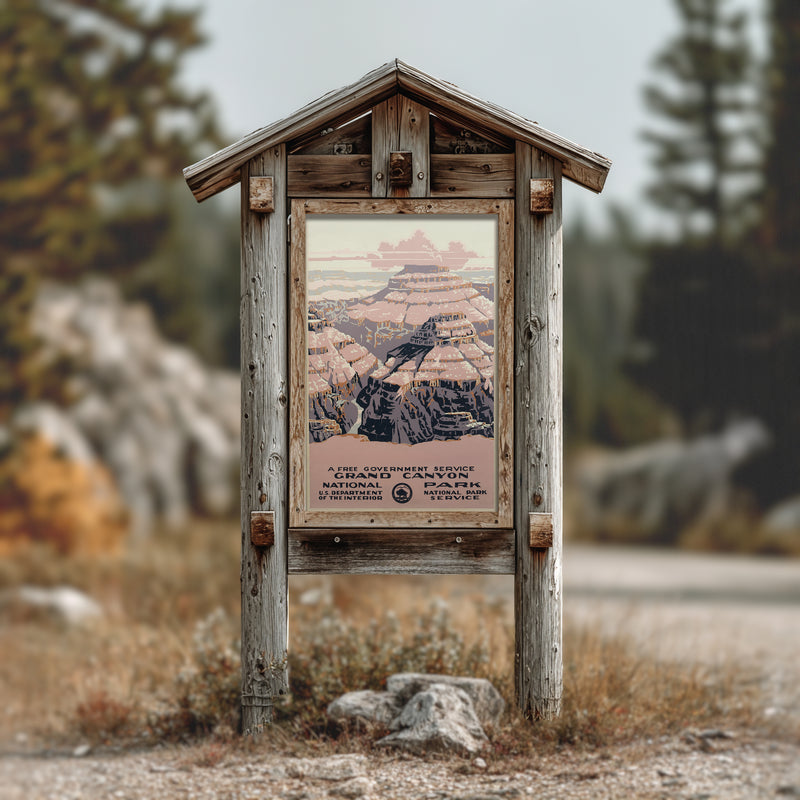 Grand Canyon WPA Poster • Vintage National Park Art Print • Retro Travel Illustration