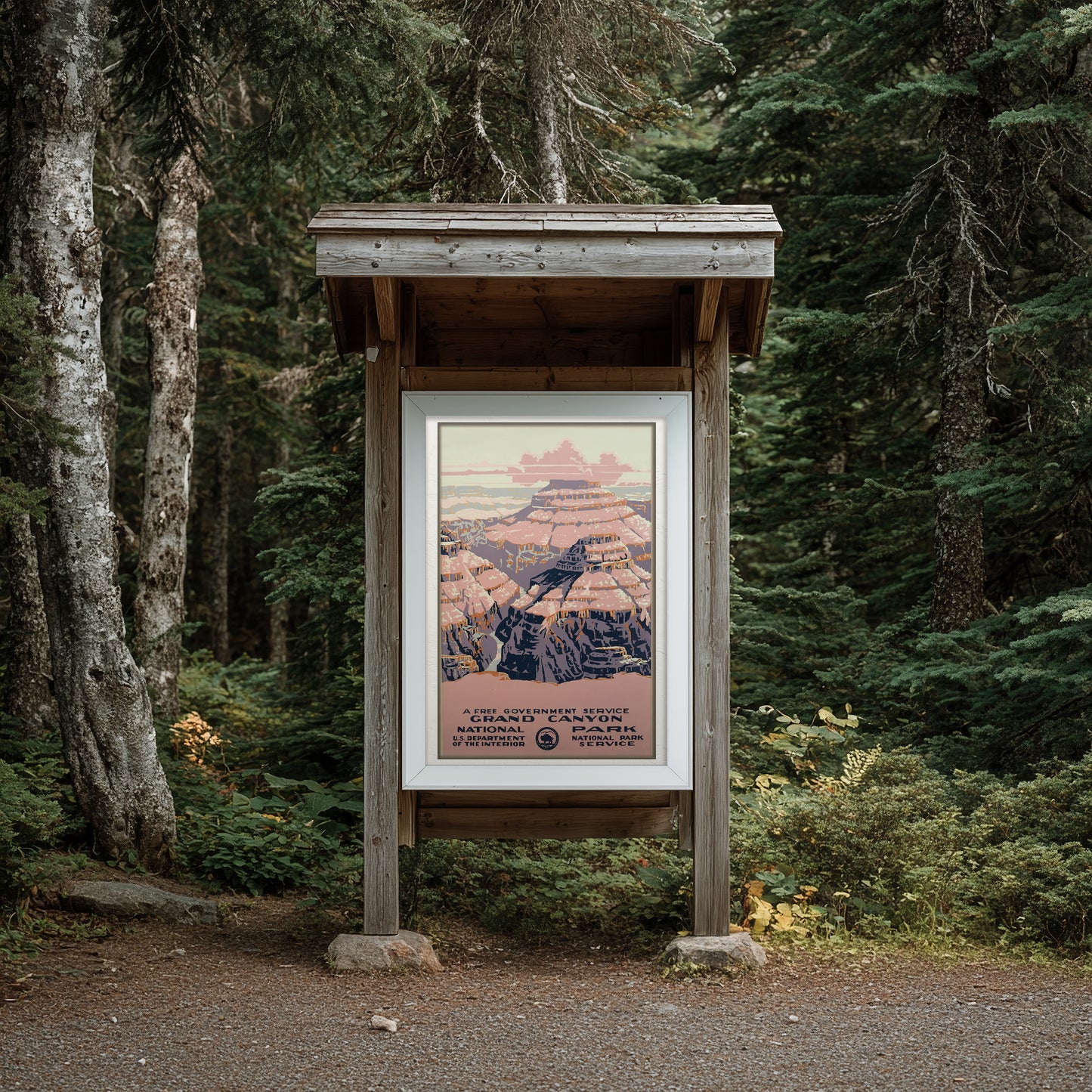 Grand Canyon WPA Poster • Vintage National Park Art Print • Retro Travel Illustration