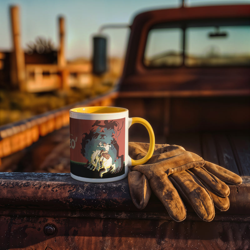 King of the Rodeo Porcelain Mug – Vintage Western Cowboy Coffee Cup
