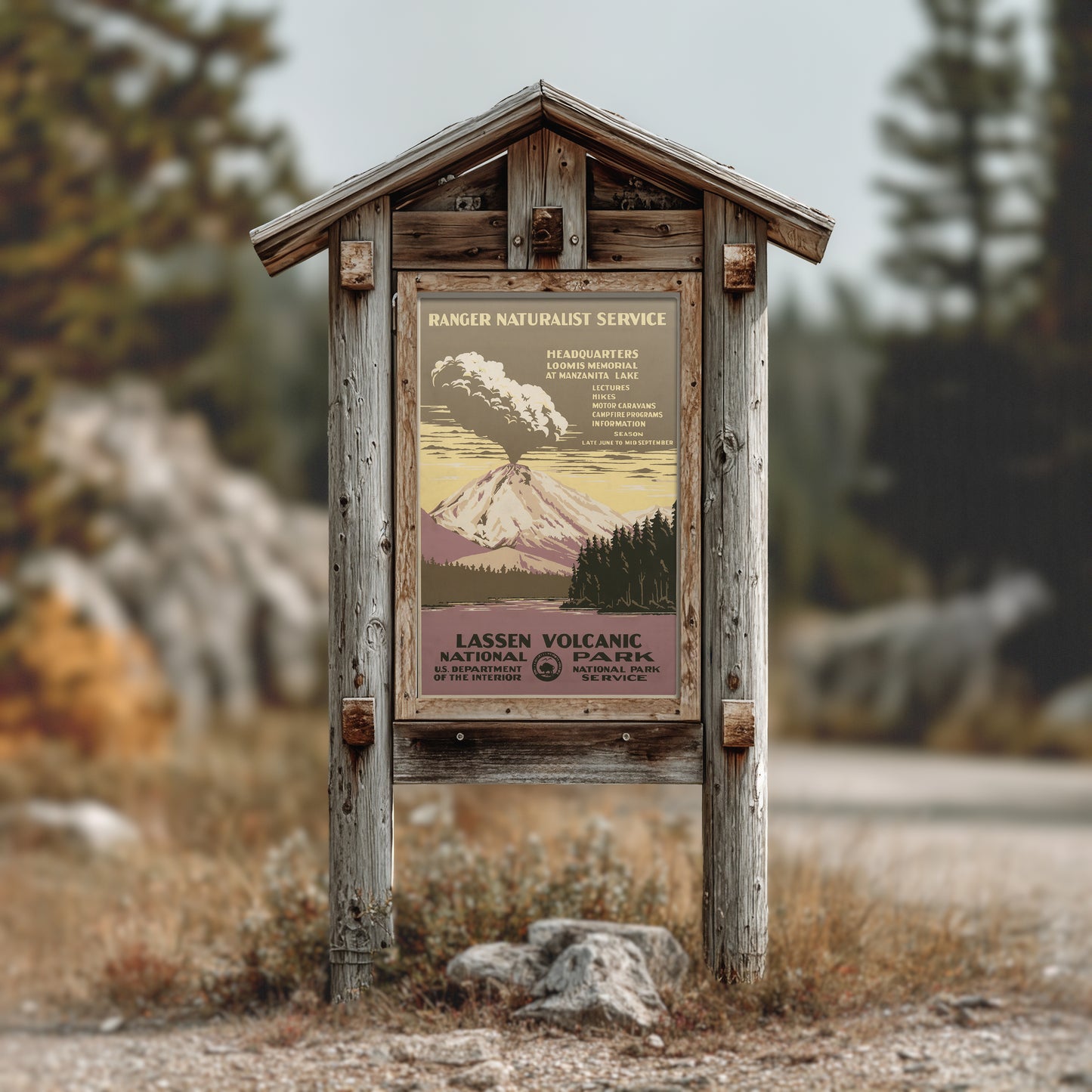 Lassen Volcanic National Park – WPA Ranger Naturalist Service Poster