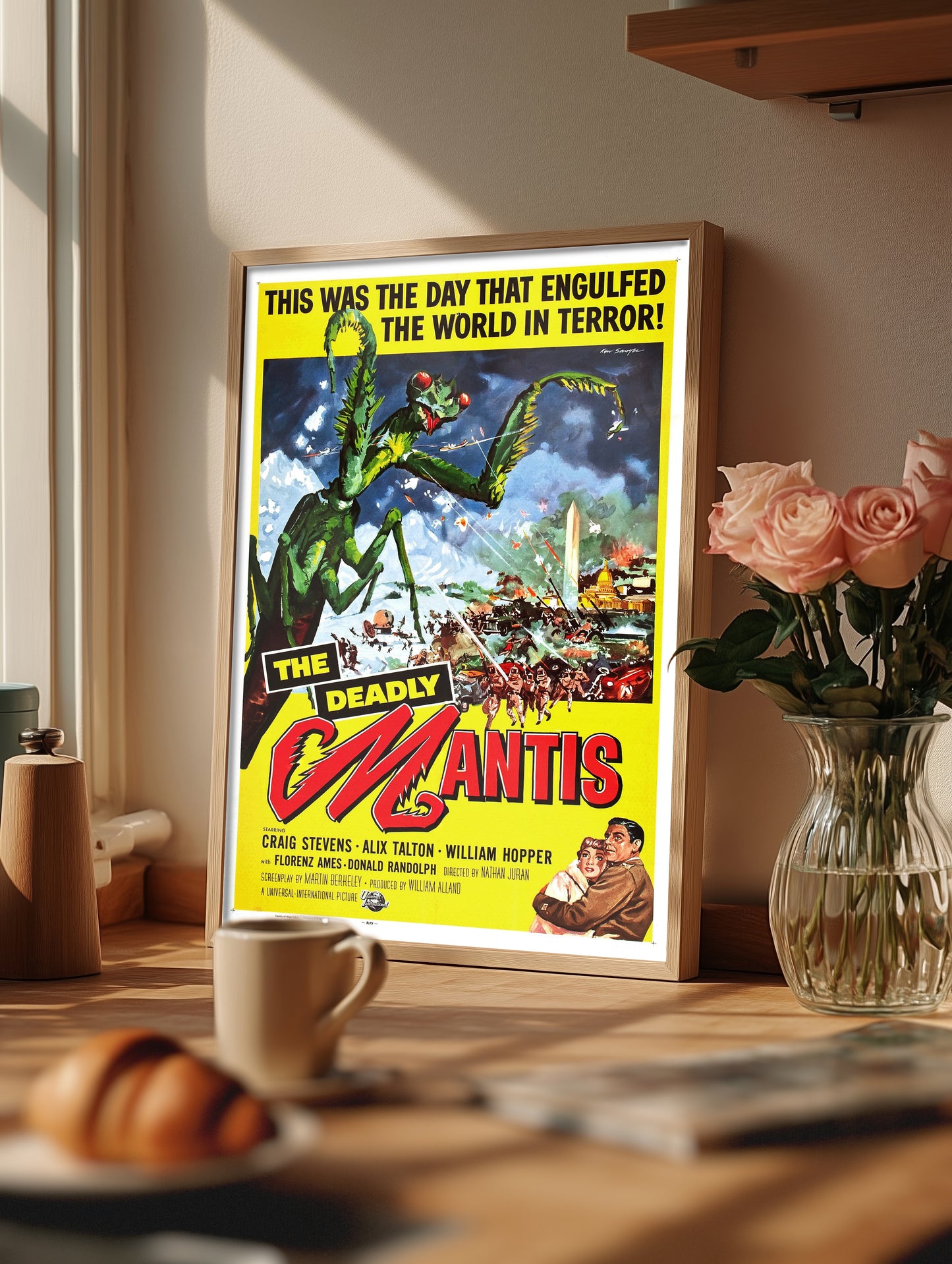 Vintage The Deadly Mantis Poster • Classic Creature Feature Film Art • Retro Horror Wall Decor
