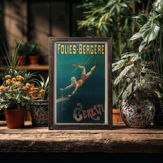 Folies-Bergère Ceretti Vintage Circus Poster – Acrobatic Aerialist Art Print