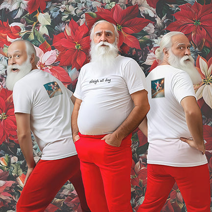 Sleigh All Day T-Shirt • Skateboarding Santa Retro Polaroid Tee • Funny Christmas Skate Shirt