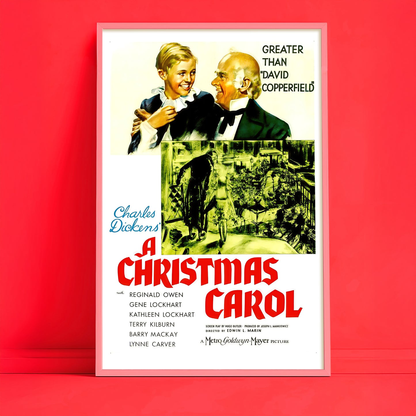 A Christmas Carol Vintage Movie Poster • Classic 1938 Holiday Film Print • Charles Dickens Wall Art