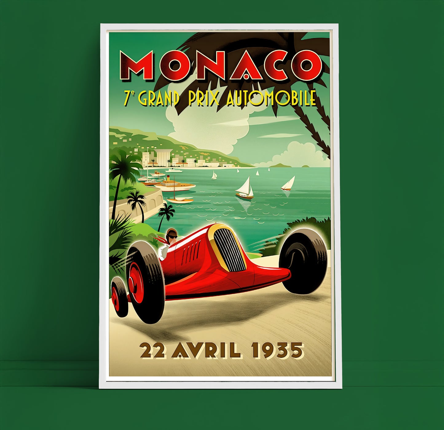 Monaco Grand Prix 1935 Poster – Vintage Racing Art Print