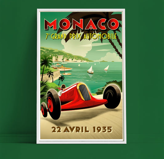 Monaco Grand Prix 1935 Poster – Vintage Racing Art Print