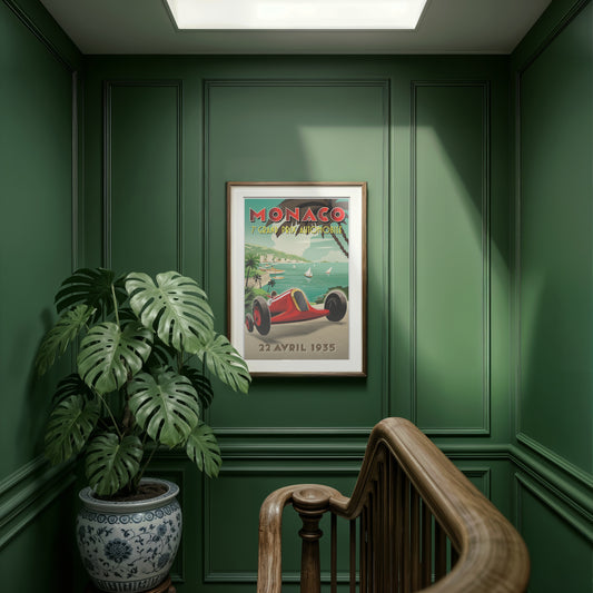 Monaco Grand Prix 1935 Poster – Vintage Racing Art Print