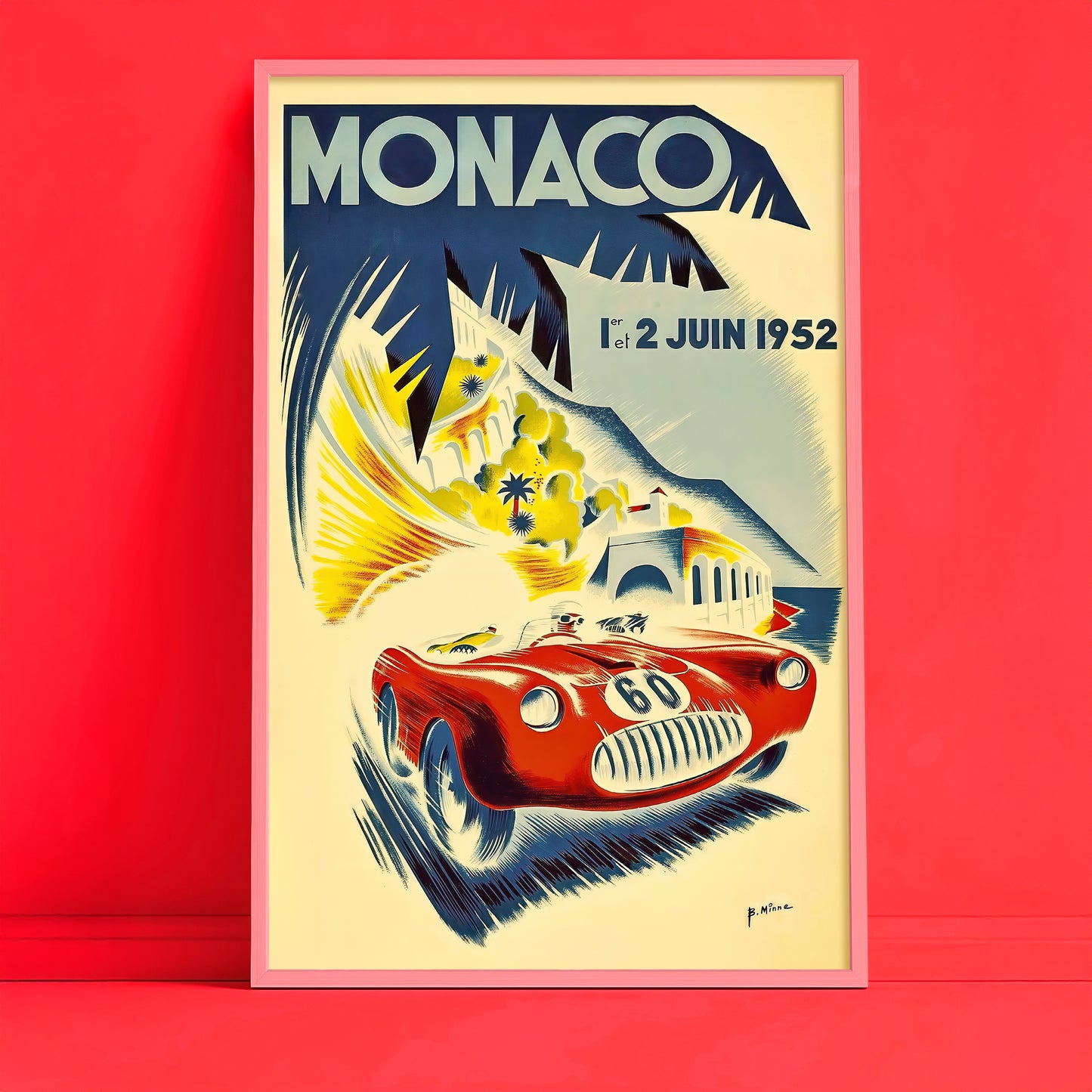 Monaco Grand Prix 1952 Poster – Vintage Racing Art Print