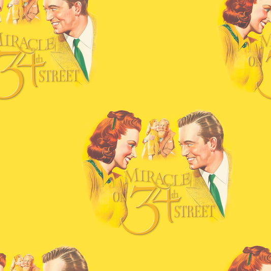 “Miracle on 34th Street” Vintage Wrapping Paper – Classic Christmas Movie Gift Wrap, Retro Holiday Pattern