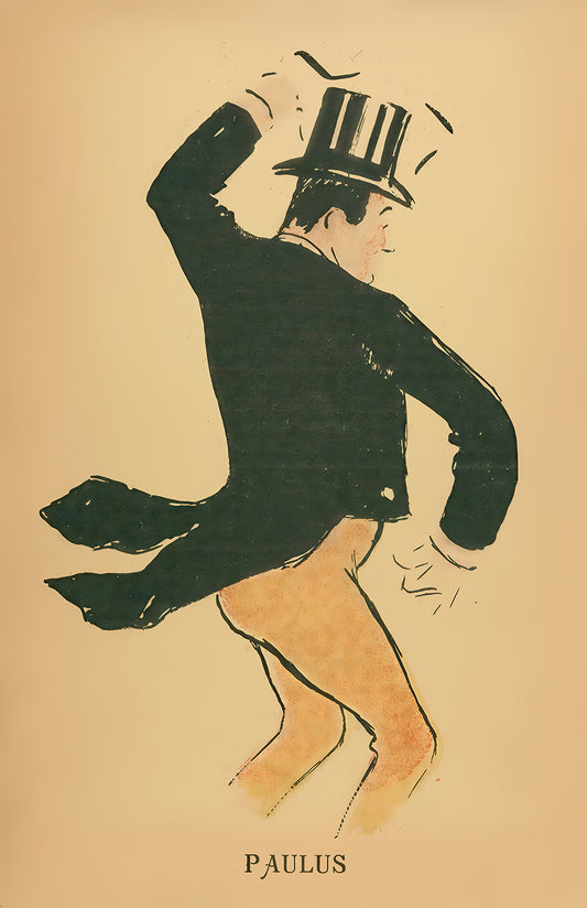 Paulus poster print, vintage cabaret dancer art, whimsical theater wall decor