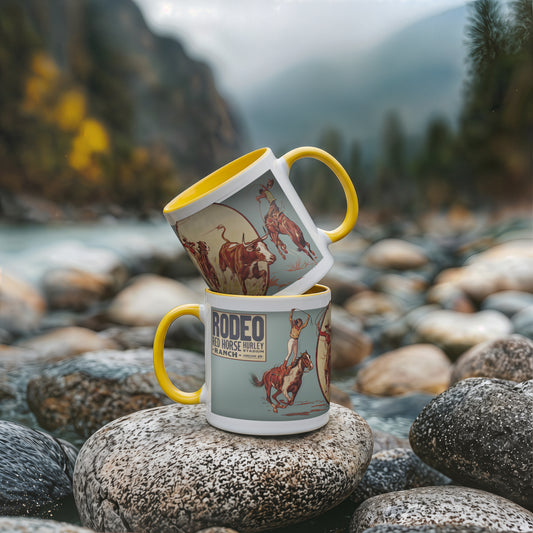 Vintage Rodeo Porcelain Mug – Red Horse Hurley Ranch Western Cowboy Coffee Cup 11oz